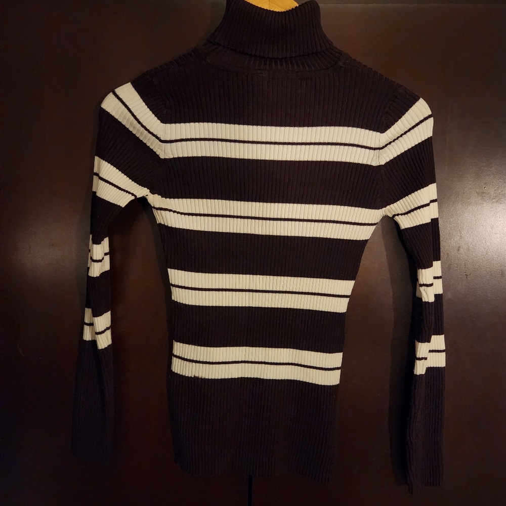 Striped Turtleneck Sweater Women Size Large Juniors'